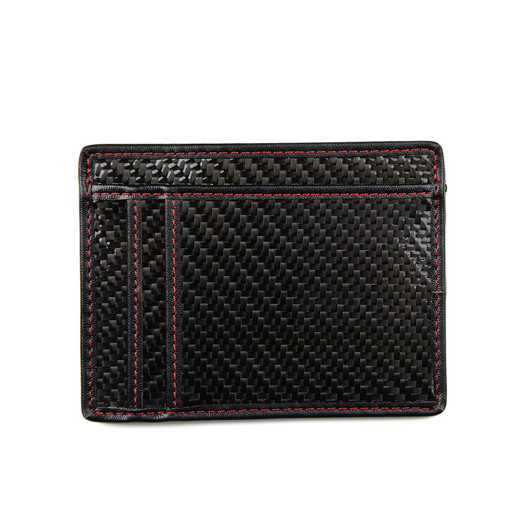 Cove 8 Carbon Fibre Card Holder Red Wallet