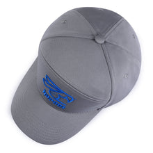 Load image into Gallery viewer, Hornet 5 Panel Cap in Grey with Blue Logo

