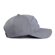 Load image into Gallery viewer, Hornet 5 Panel Cap in Grey with Blue Logo
