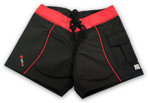 Typhoon8 - Women's Padded Shorts (Large) - Black/Red
